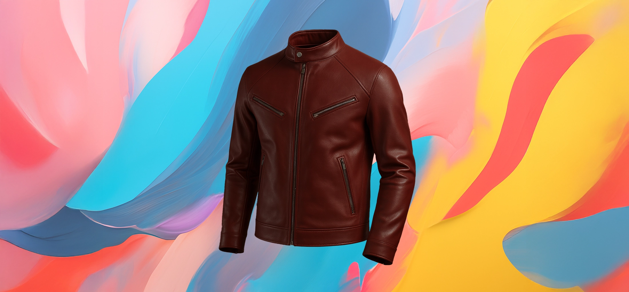 The 25x Maroon Leather Jacket - Image 2