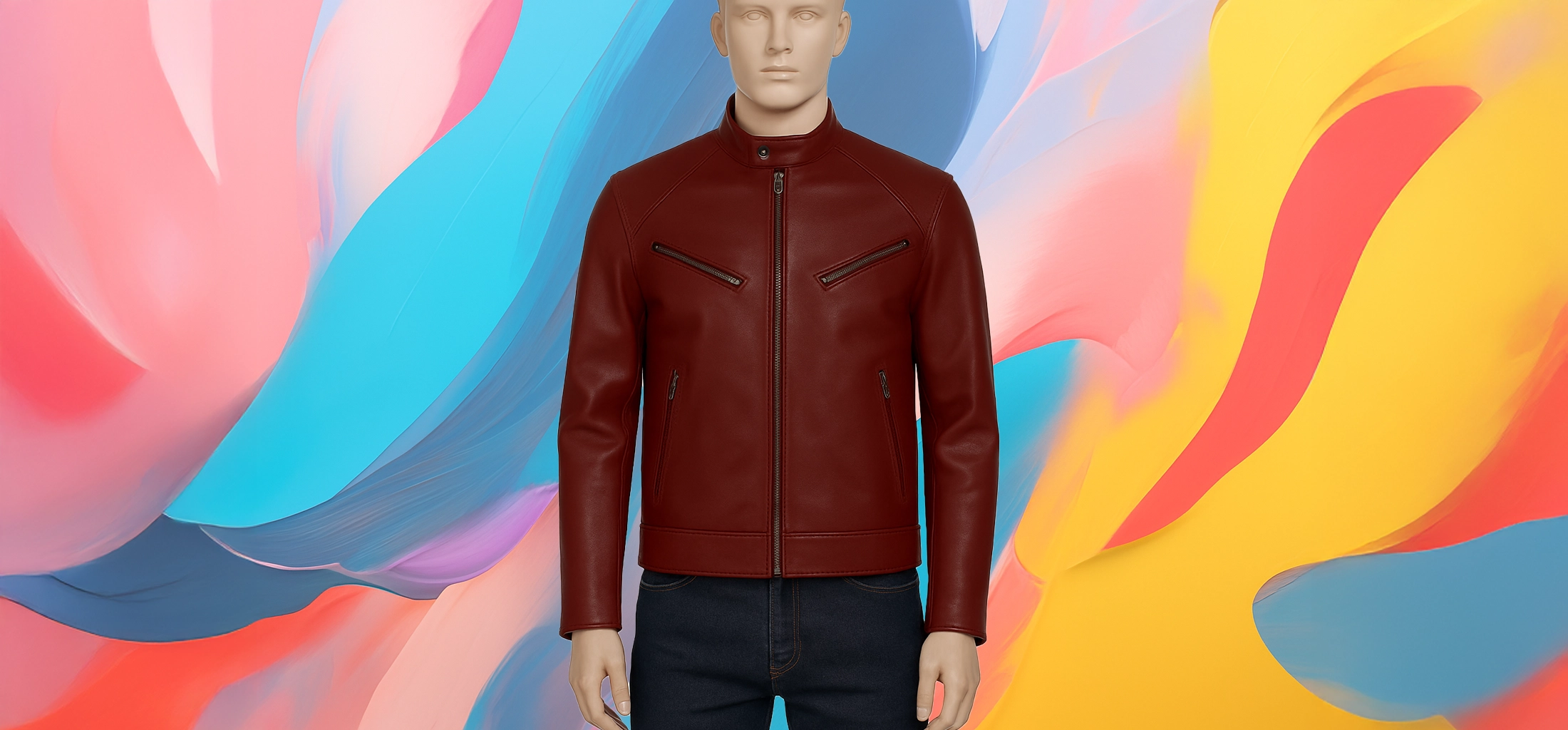 The 25x Maroon Leather Jacket - Image 5