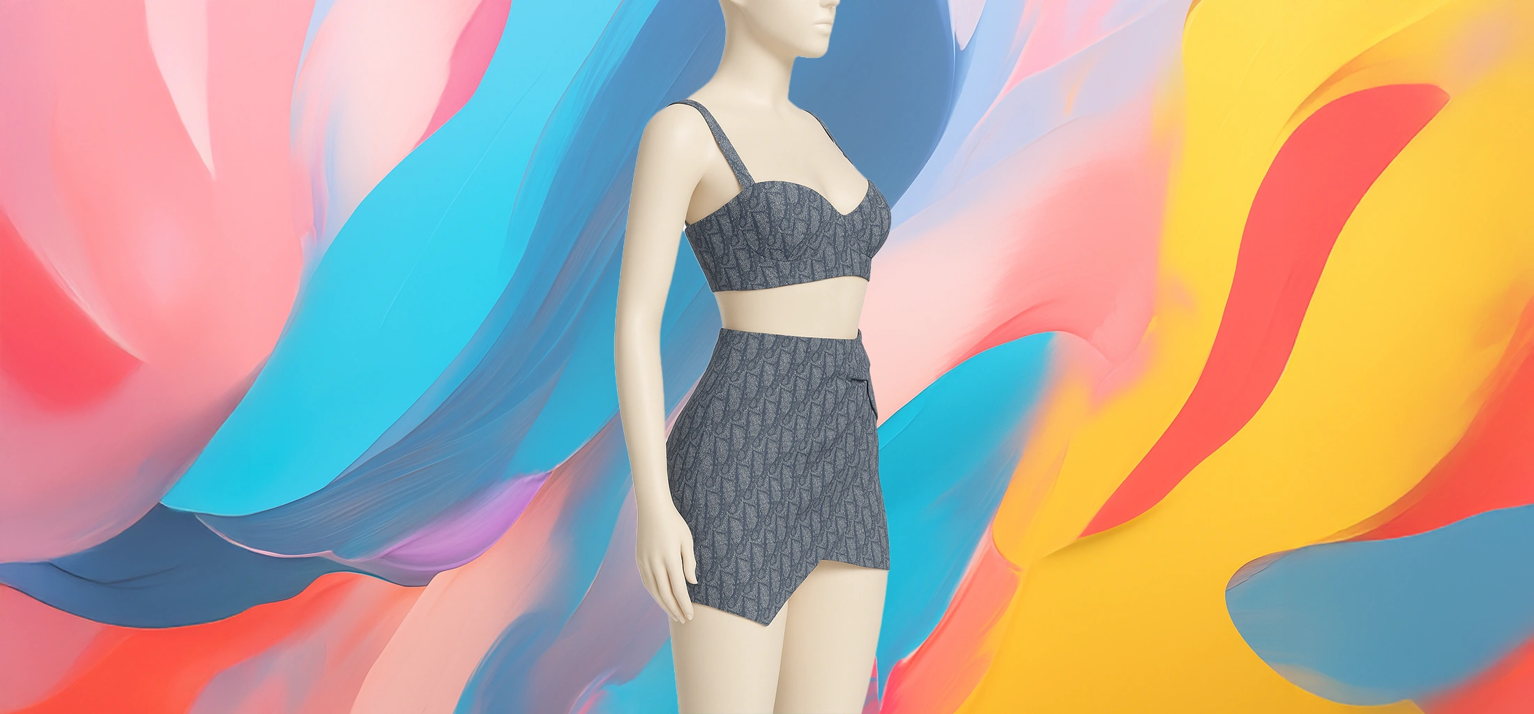 The 25X Textured Draped Skirt & Crop Top Set - Image 2