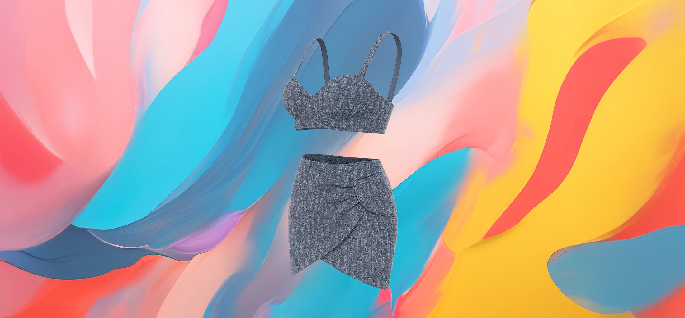 The 25X Textured Draped Skirt & Crop Top Set - Image 3
