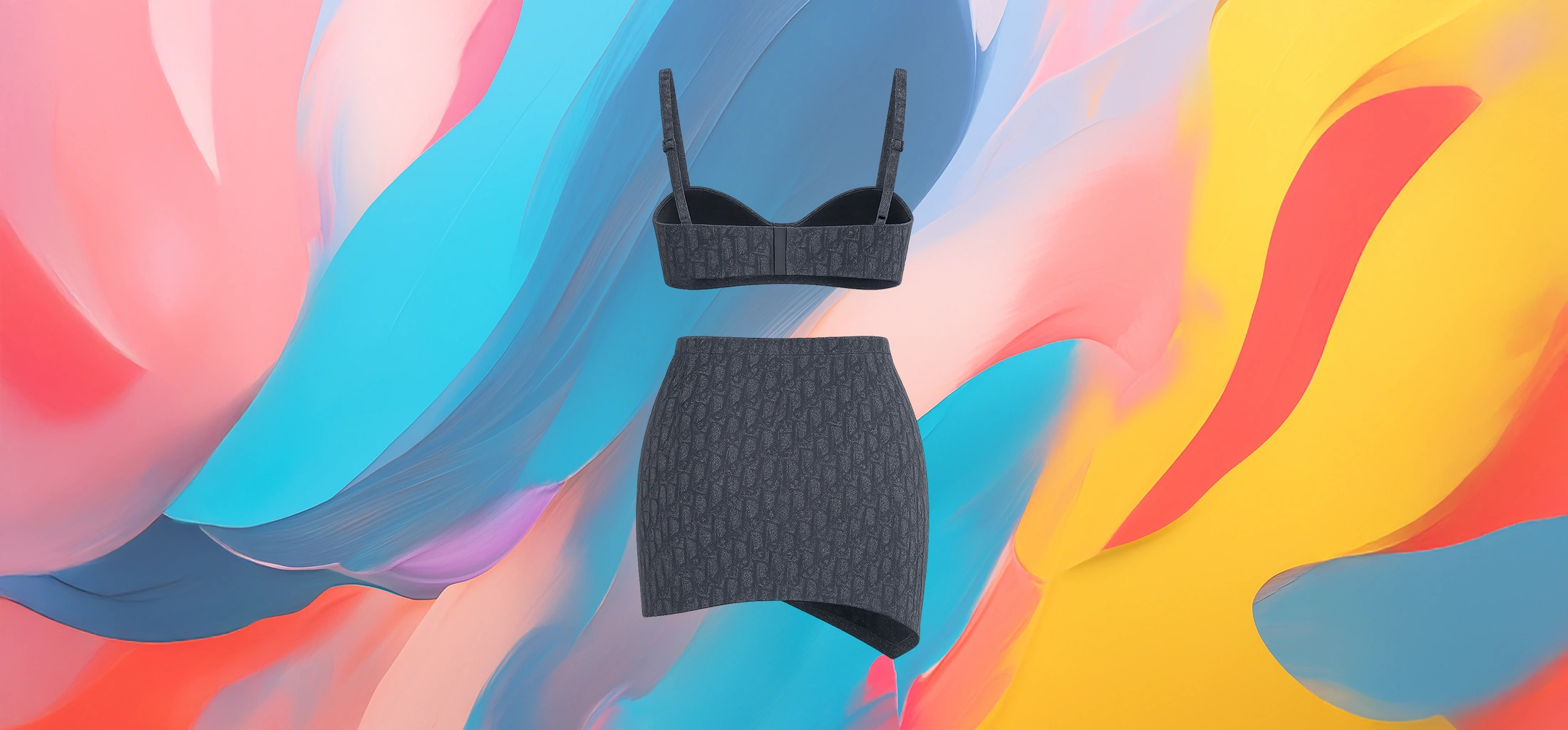 The 25X Textured Draped Skirt & Crop Top Set - Image 5