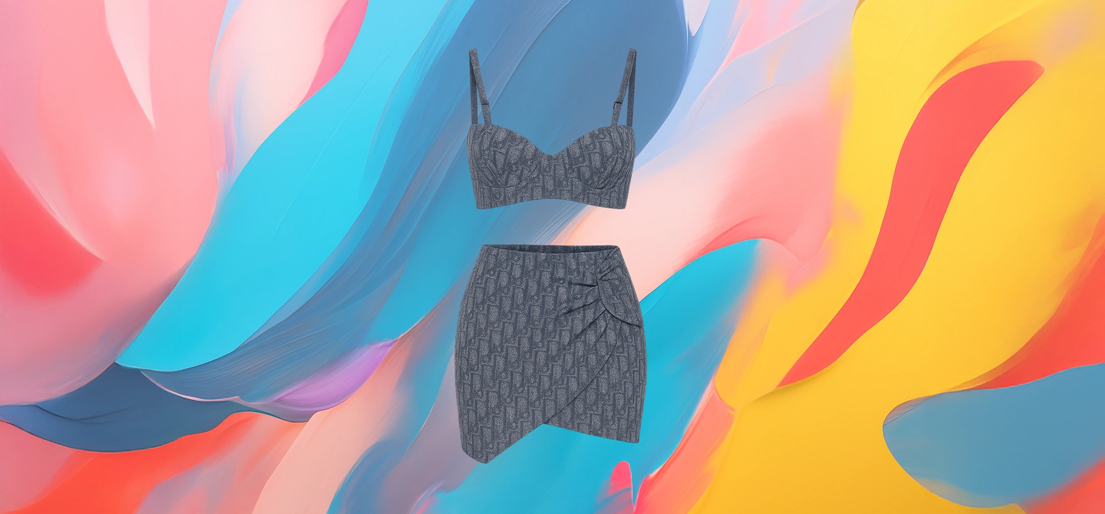 The 25X Textured Draped Skirt & Crop Top Set