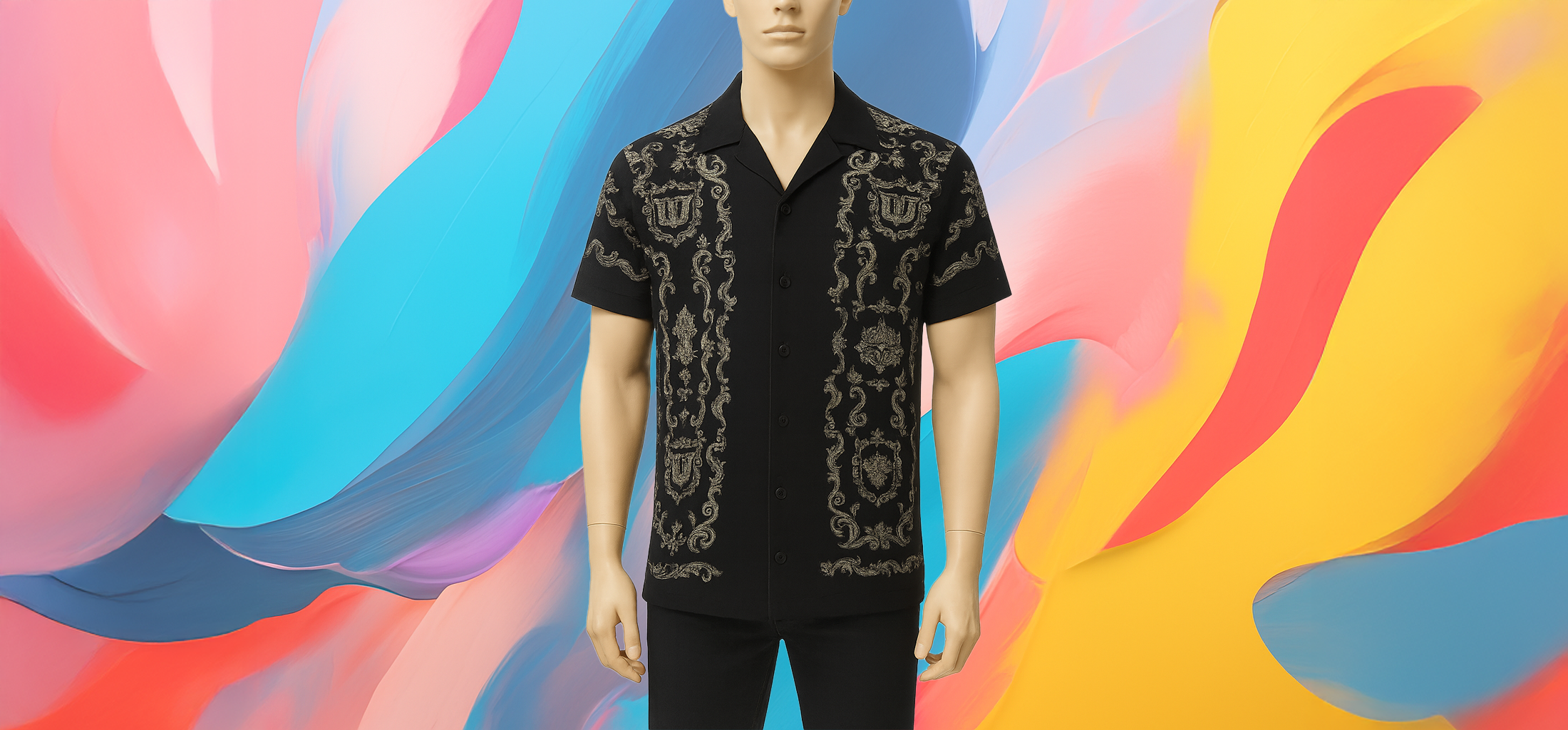 The25x – Black Printed Shirt - Image 2