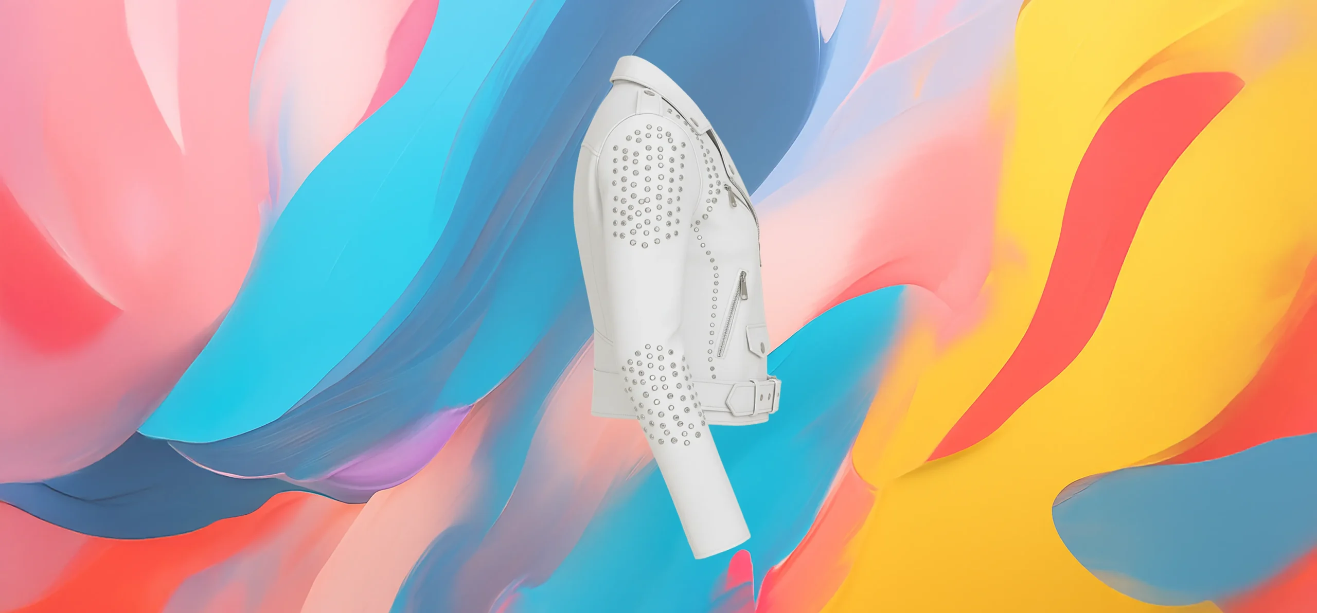 The 25 X Nova White Biker Jacket - Image 2