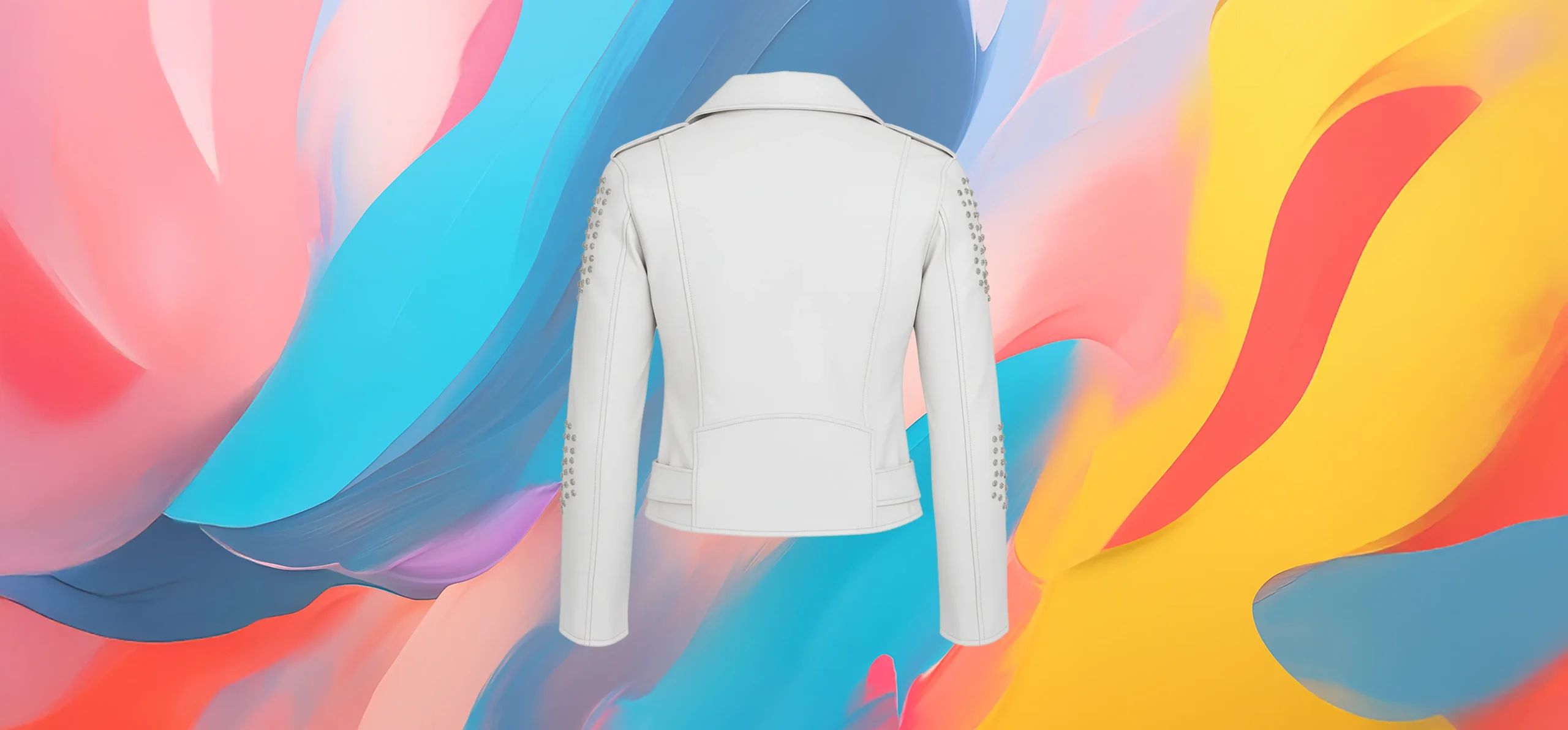 The 25 X Nova White Biker Jacket - Image 4