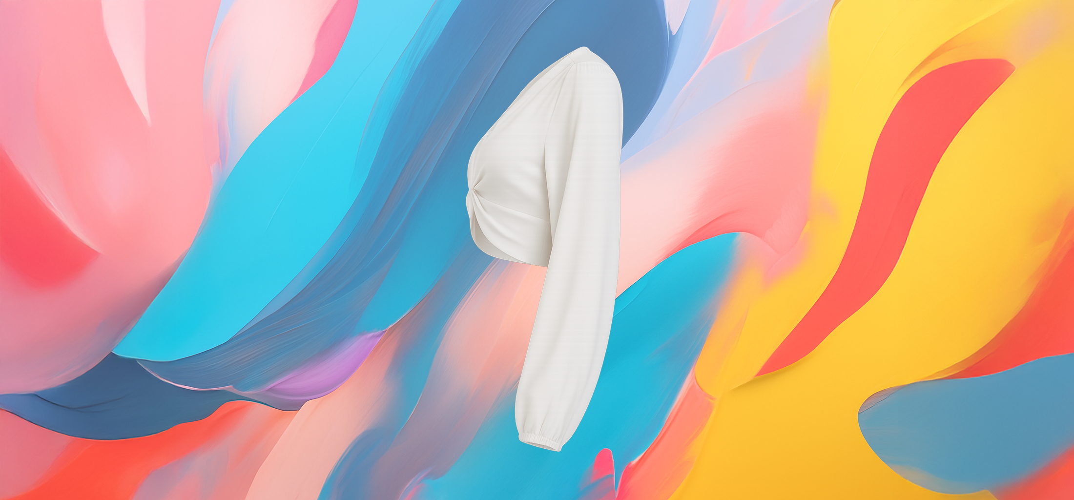 The25x – White Puff Sleeve Cross Front Crop Top - Image 2