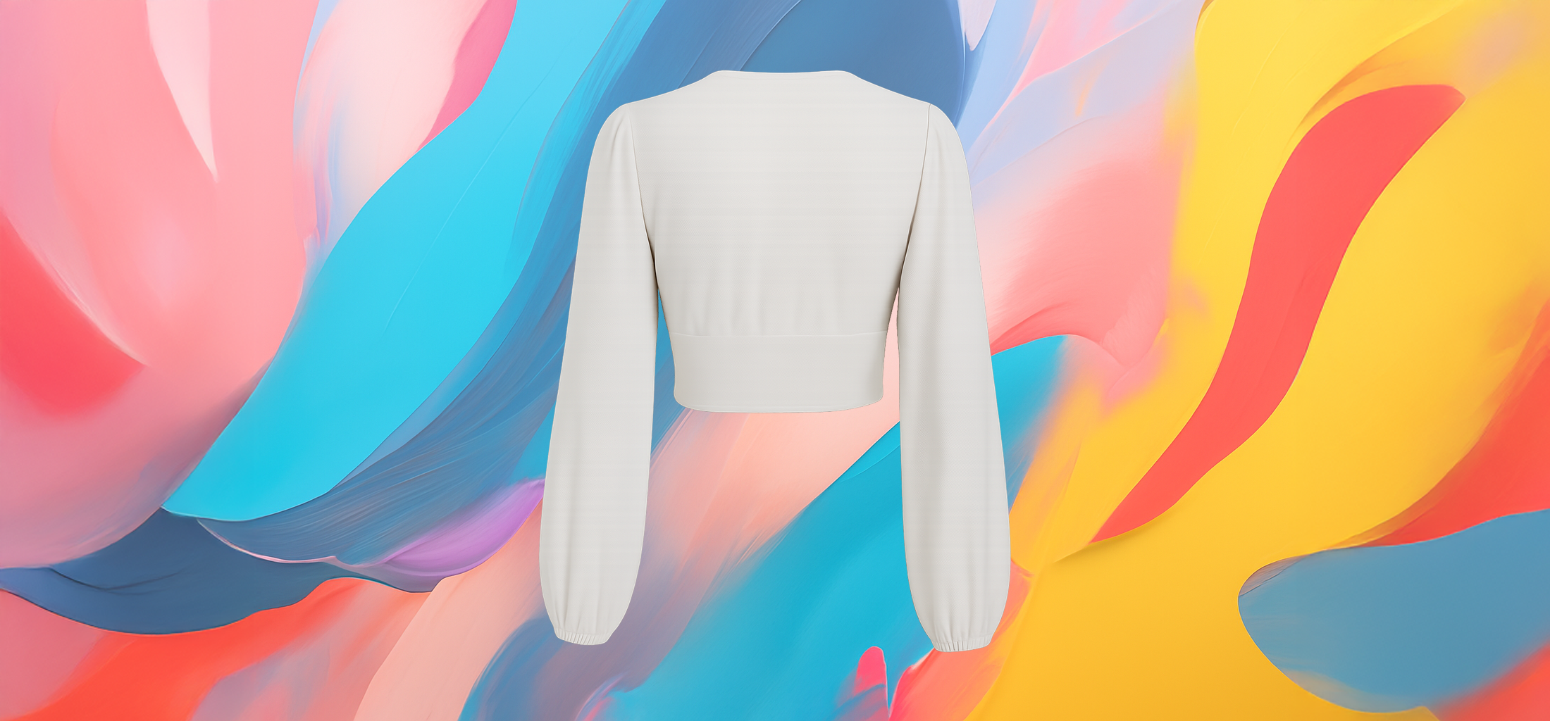 The25x – White Puff Sleeve Cross Front Crop Top - Image 3