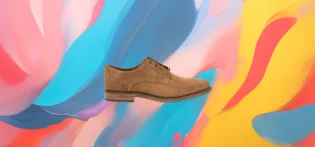 Produit#15-1 The25x – Camel Suede Sustainable Derby Shoes