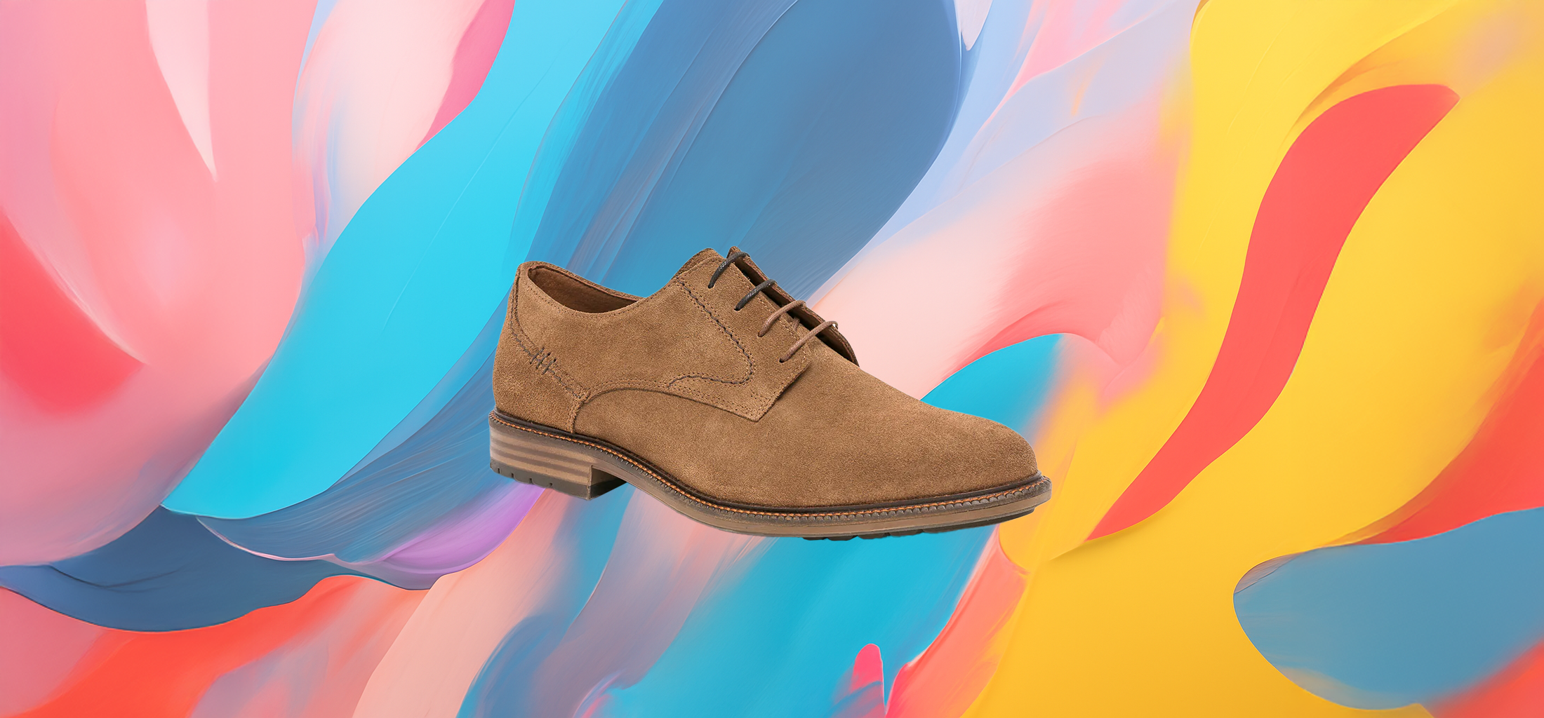 The25x – Camel Suede Sustainable Derby Shoes - Image 2
