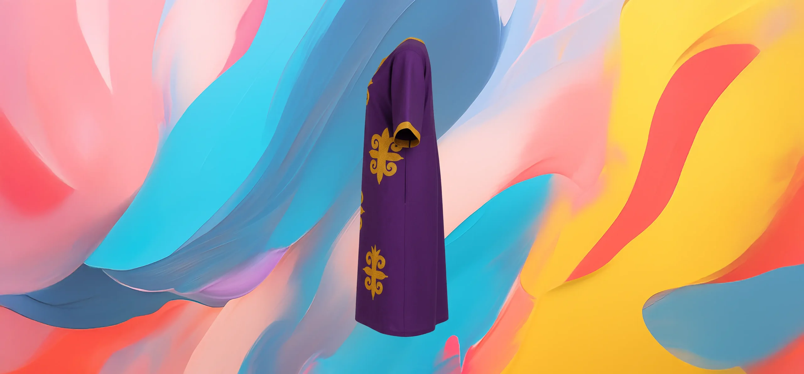 The 25 X Purple Dress Golden Embroidery - Image 3