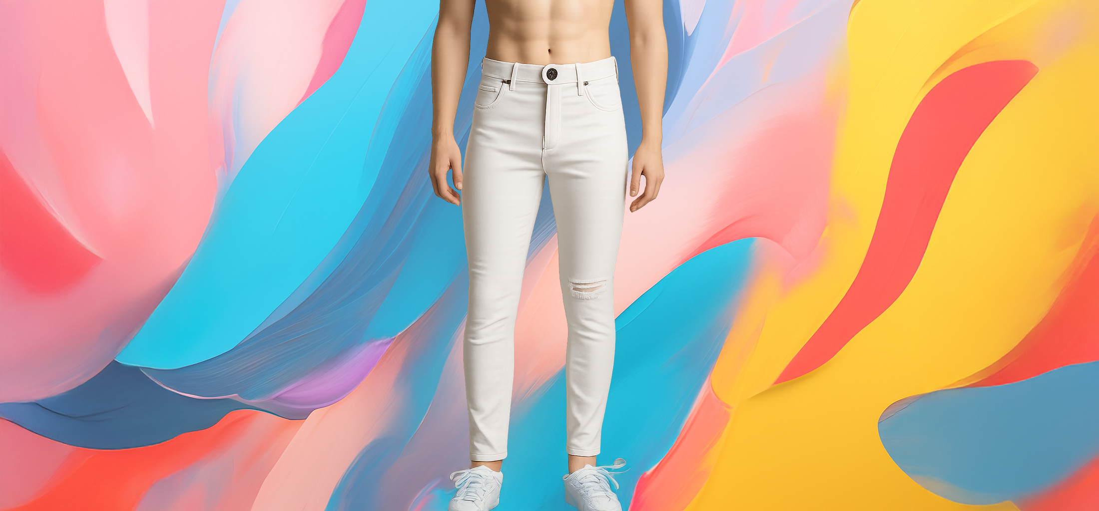 The25x – Men’s White Skinny Jeans - Image 5