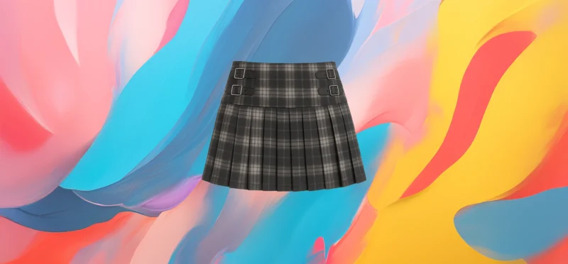 The 25x Pleated Check Mini Skirt