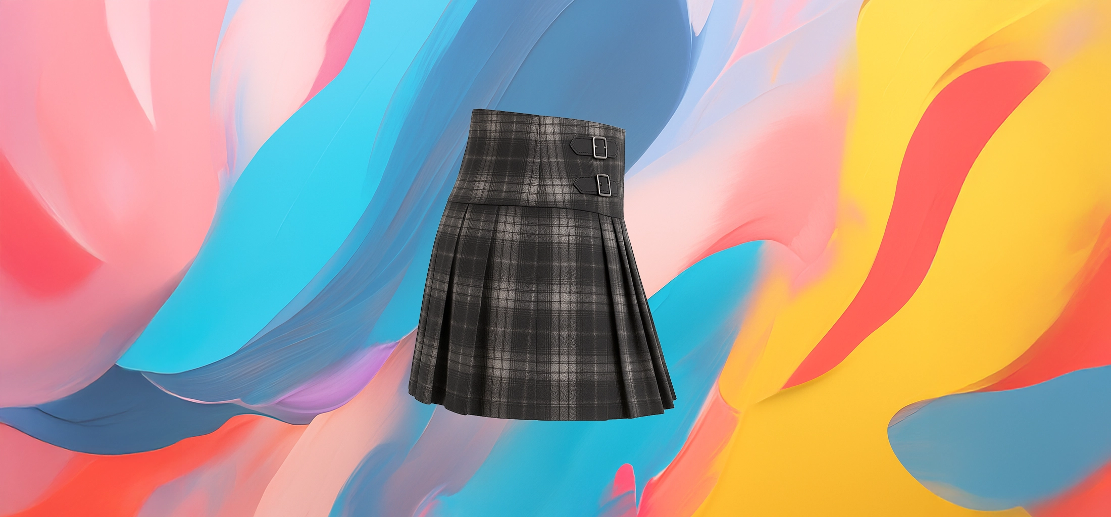The 25x Pleated Check Mini Skirt - Image 2