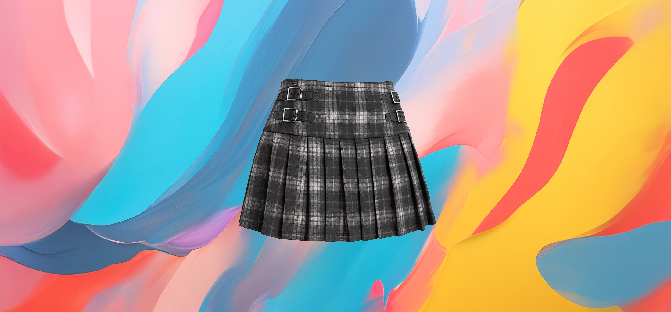 The 25x Pleated Check Mini Skirt - Image 3