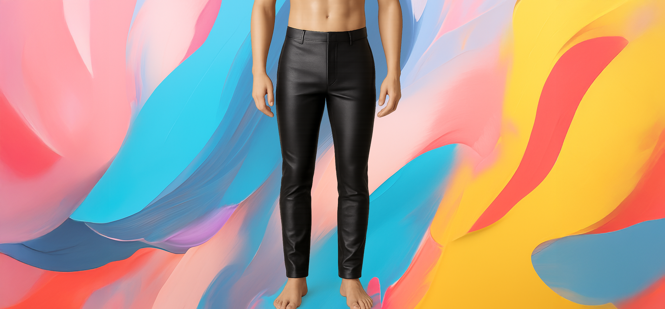 The25x – Men’s Skinny Fit Genuine Leather Trousers - Image 5