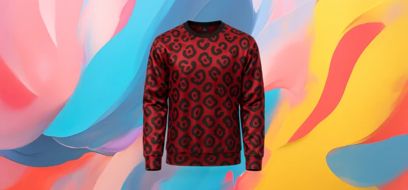 The 25 X Red Sweatshirt Leopard Pattern