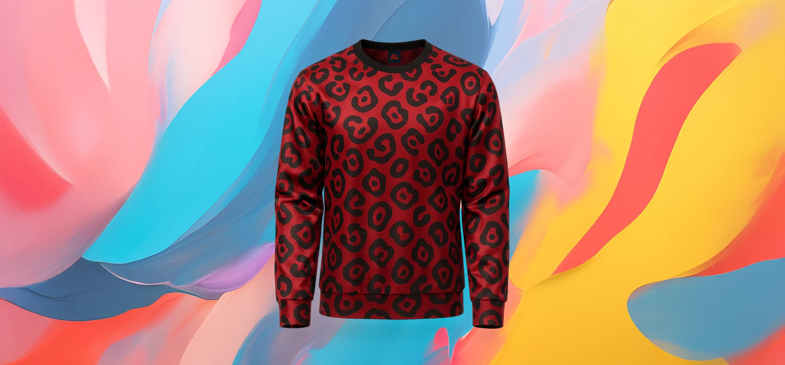 The 25 X Red Sweatshirt Leopard Pattern
