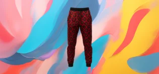 Produit#8-1 The 25 X Red Pants Leopard Pattern