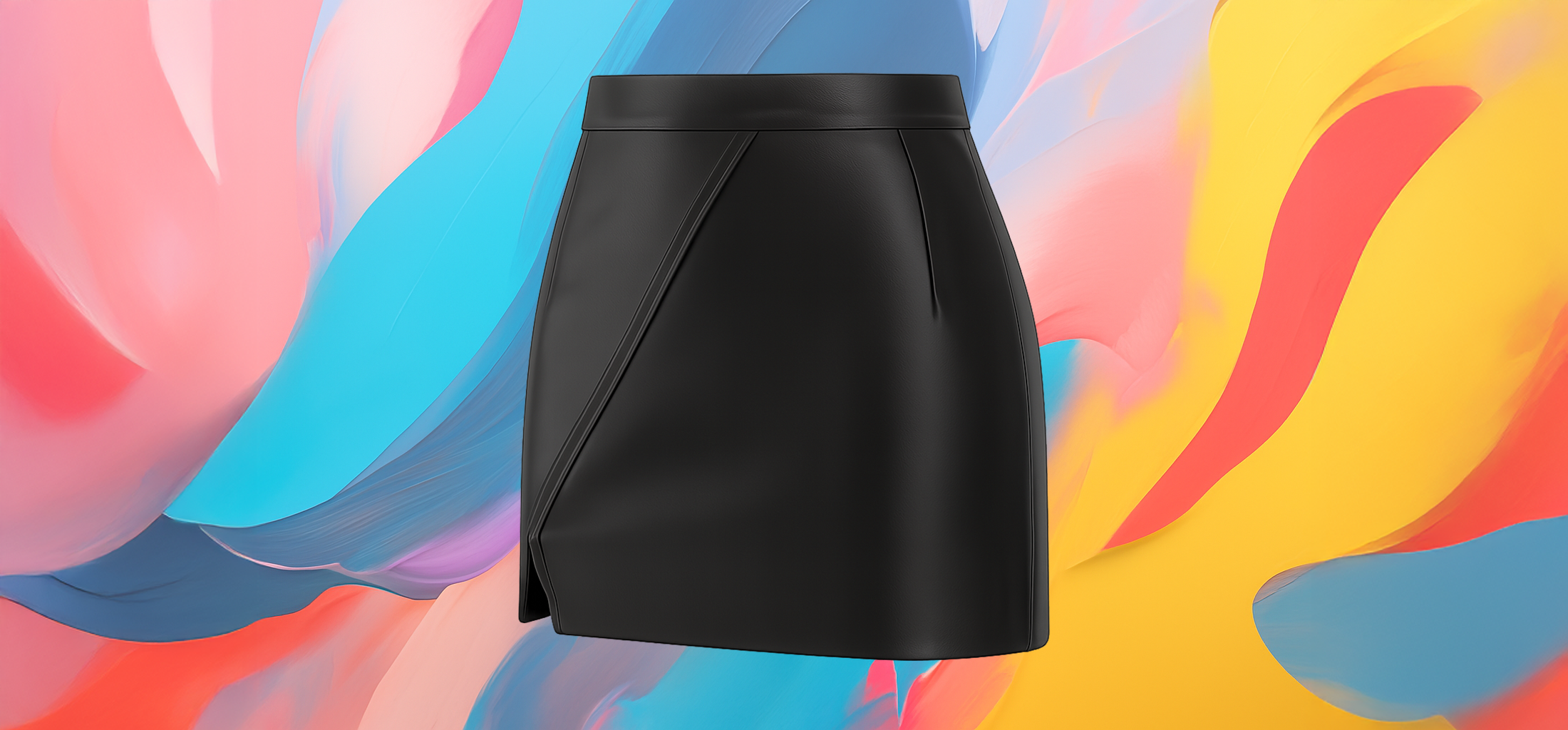 The 25 X Black Faux Leather Mini Skirt - Image 2
