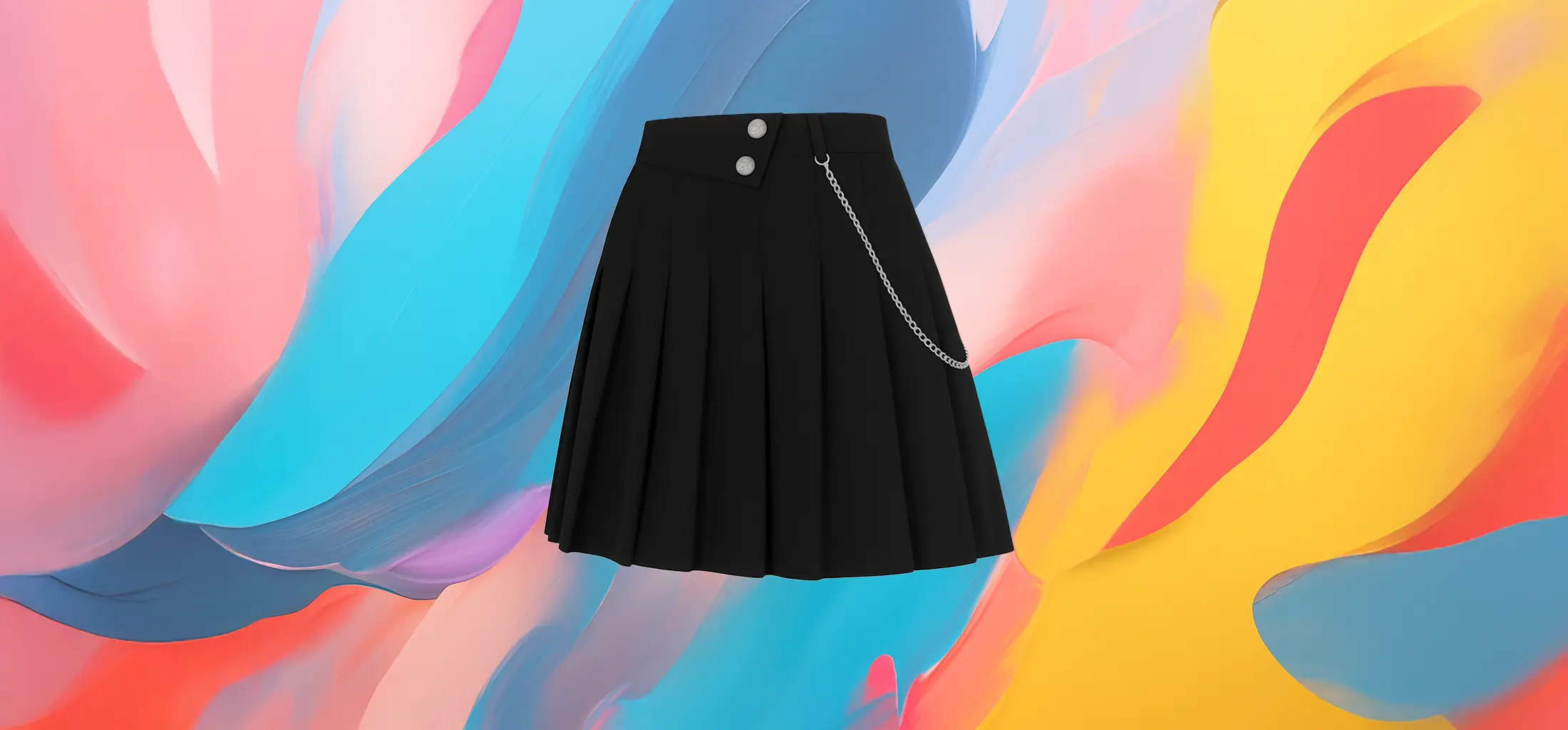 The 25x Black Asymmetric Mini Skirt - Image 2