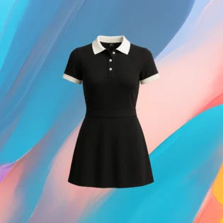 produit-sk-the25x (18) The25x Black Contrast Collar Polo Dress