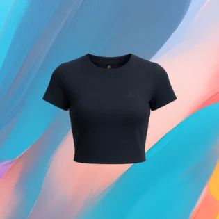 The25x Navy Midnight Cropped Fitted Tee