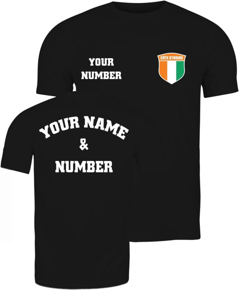 T Shirt pour Hommes Personnalisé | Maillot de Foot Côte D'Ivoire 2026 | Cadeau Football Home