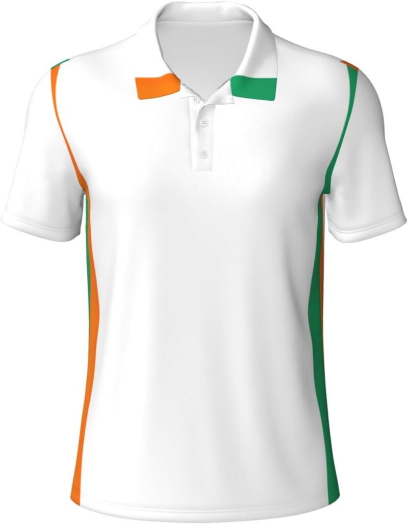 Polo à manches courtes pour homme Motif drapeau de la Côte d'Ivoire