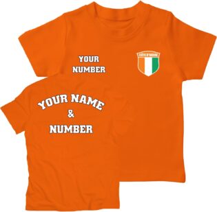 Maillot de Foot Enfant | T Shirt Cadeau Personnalisé avec Votre Nom et Numéro | Côte D'Ivoire Football 2026