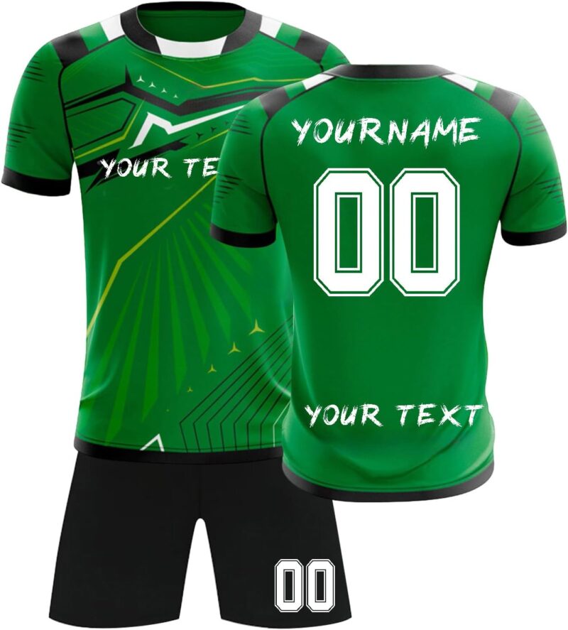 Personnalisé JUL Maillot de Foot avec Nom Numéro - Football Tee Shirt Short pour Enfant Adulte Hommes Femmes
