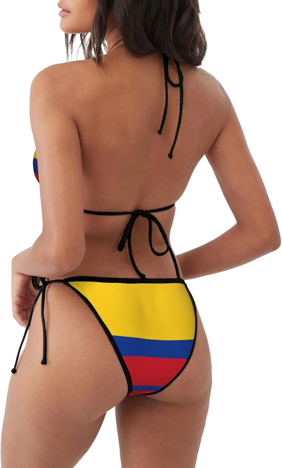 Maillot de bain deux pièces pour femme Drapeau de la Colombie Maillot de bain sexy Triangle Top Maillots de bain String Cheeky Bikini Ensembles - Image 3