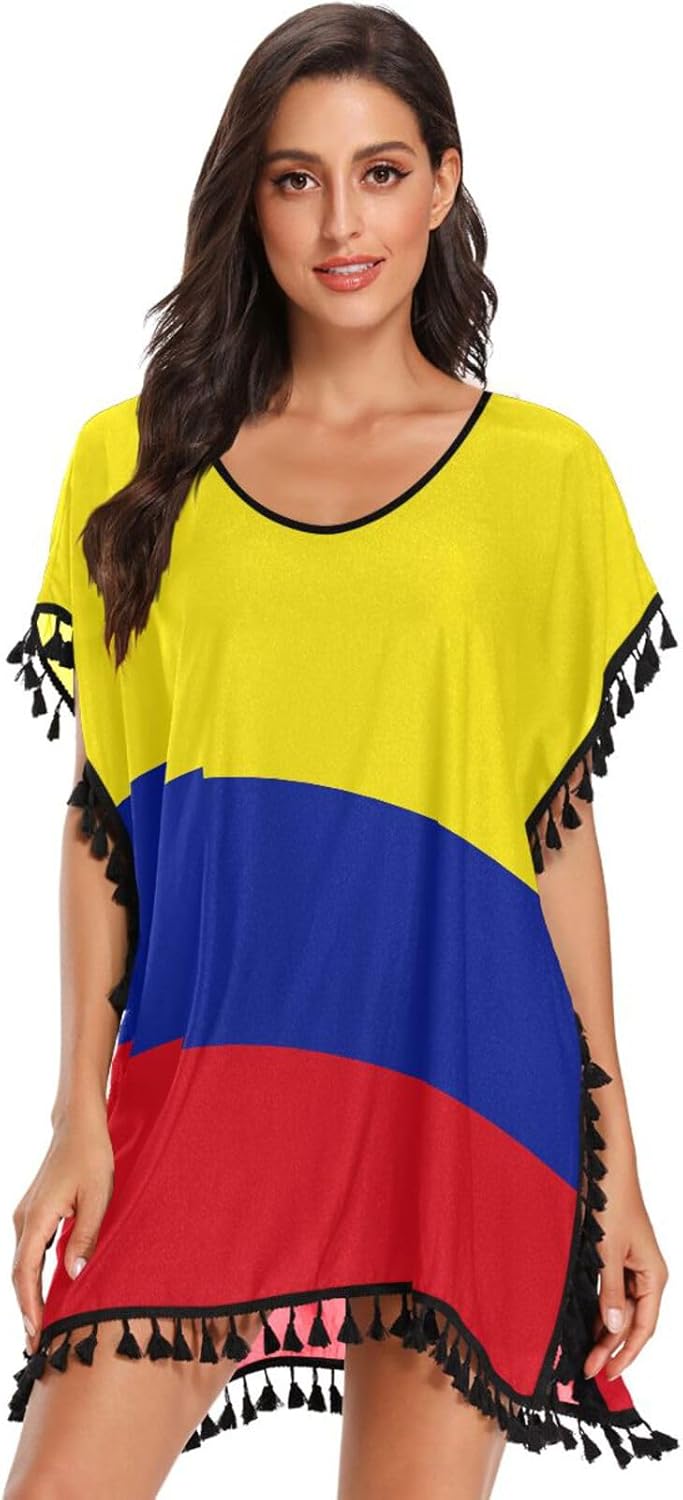 GuoChe Cache-maillot de bain avec drapeau national de la Colombie pour femme - Cache-maillot de bain - Drapeau national de la Colombie