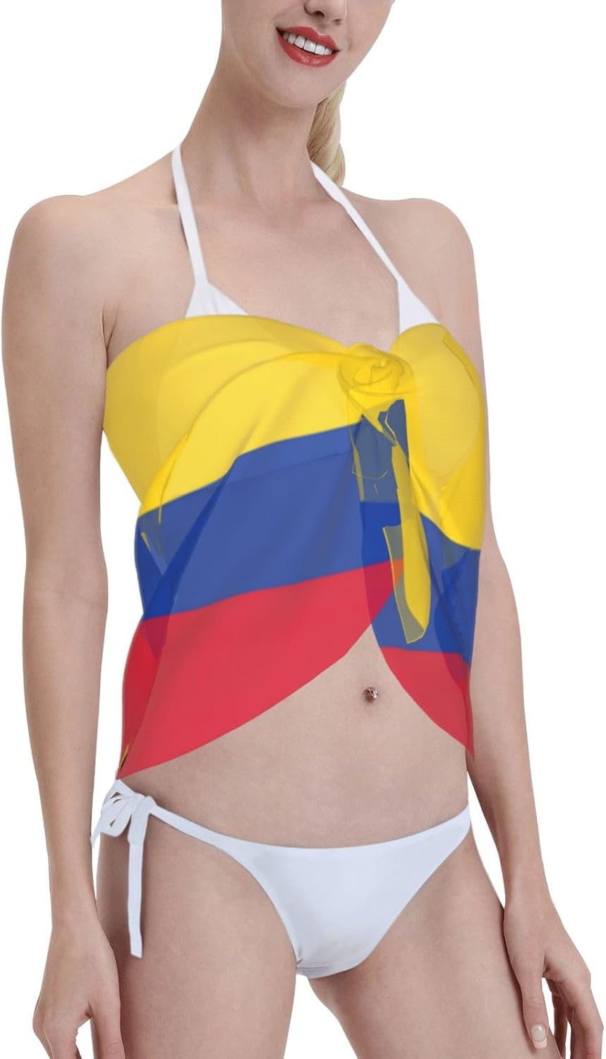 Paréo d'été imprimé drapeau de la Colombie pour femme - Image 4