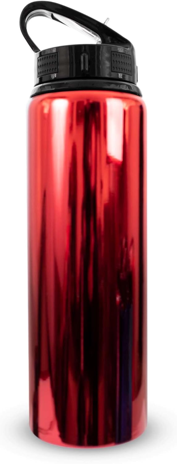 Hy-Pro Bouteille UV en Aluminium sous Licence Officielle F.C 750 ML | Paille Pliable intégrée, Finition néochrome, étanche, légère - Image 3