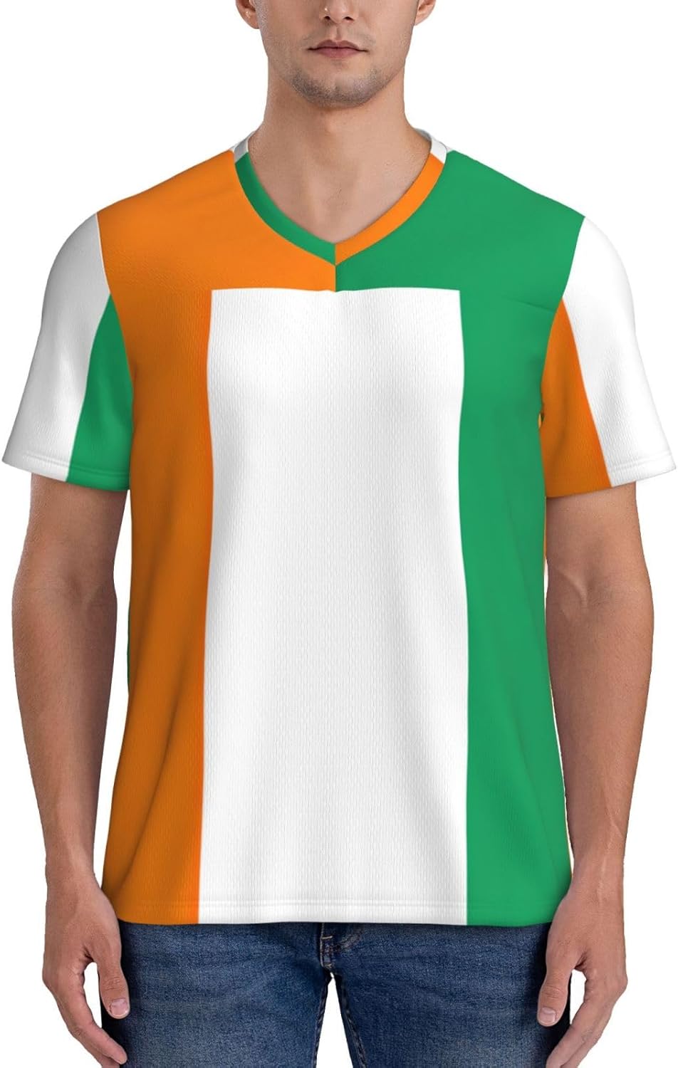 Maillot de football à col en V pour homme Motif drapeau de la Côte d'Ivoire - Image 2