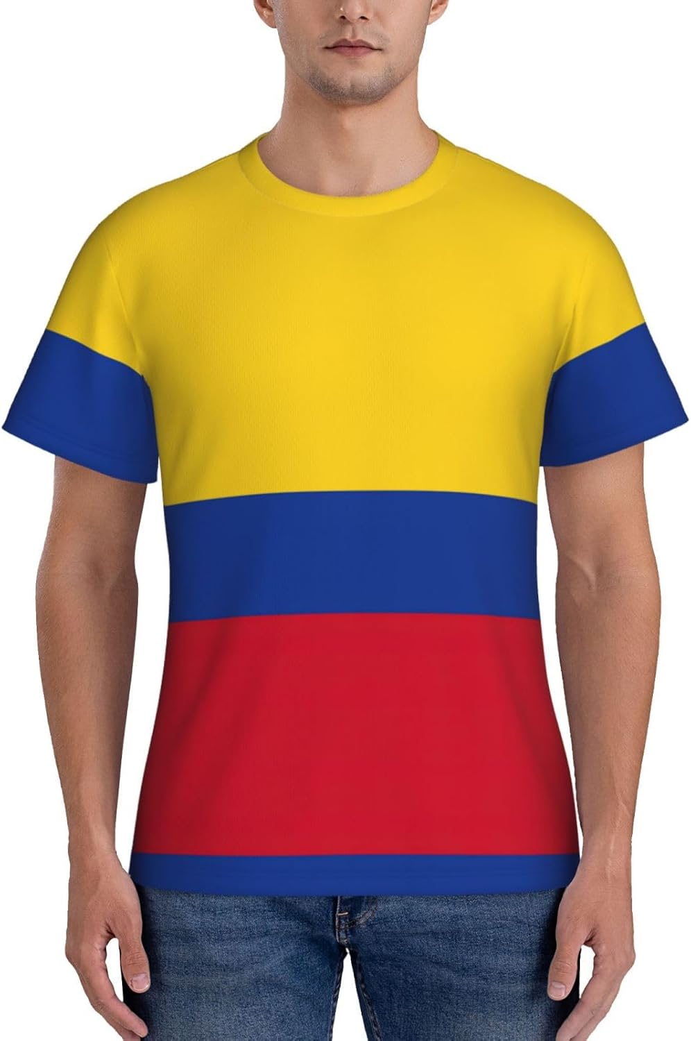 Lot de t-shirts imprimés drapeau de la Colombie, T-shirts en polyester frais et respirants, maillots de corps restés rentrés pour homme