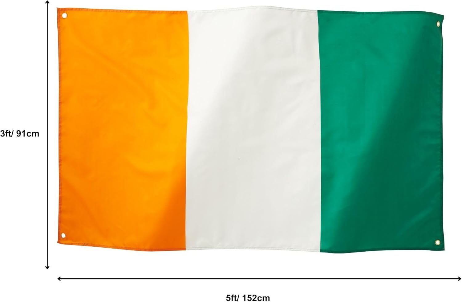 Drapeau Côte d'Ivoire Runesol, 91x152cm, 3ft x 5ft, 4 œillets, œillet en Laiton Dans Chaque Coin, Bannière Ivoirienne, Célébrations, Drapeaux de Qualité Supérieure, Imperméable, Intérieur, Extérieur - Image 2