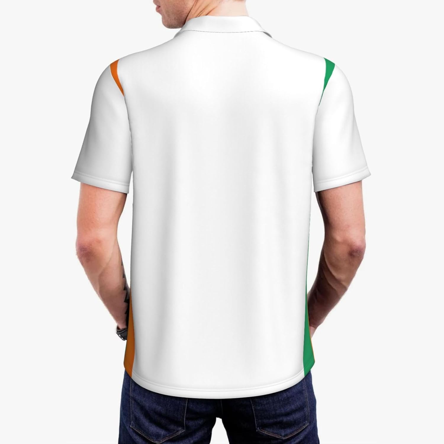 Polo à manches courtes pour homme Motif drapeau de la Côte d'Ivoire - Image 3