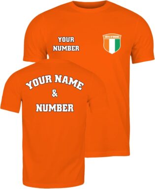 T Shirt pour Hommes Personnalisé | Maillot de Foot Côte D'Ivoire 2026 | Cadeau Football Home