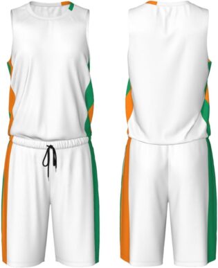 Uniforme de basket-ball pour homme - Imprimé drapeau de la Côte d'Ivoire - Maillot de basket-ball à séchage rapide - Pour sports et entraînements d'équipe