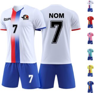 LAIFU Maillot de Football Personnalisé pour Jeunes/Enfants/Adultes avec Nom, Numéro, Équipe et Logo