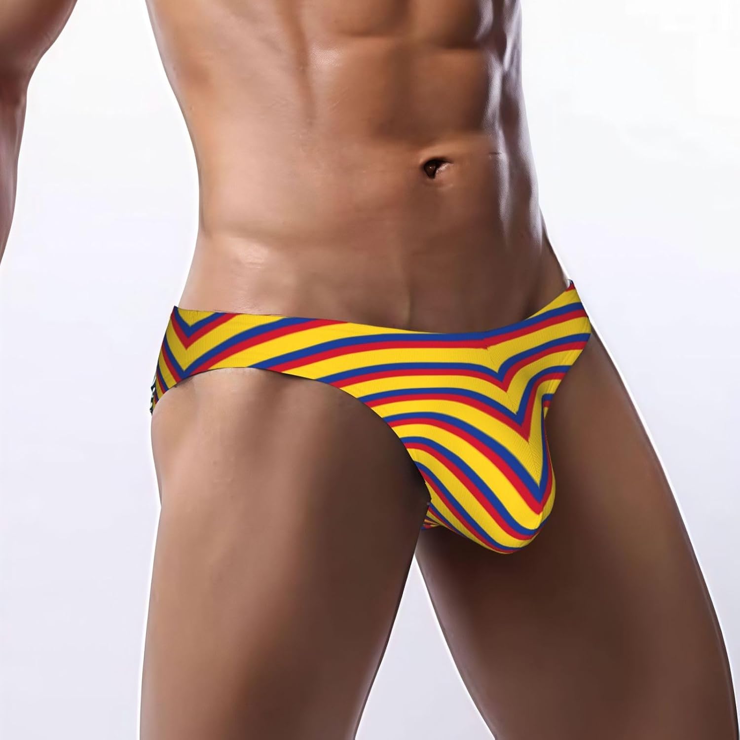 Maillot de bain pour homme imprimé drapeau de la Colombie - Slip de bain respirant et extensible - Léger - Pour les vacances - Image 2