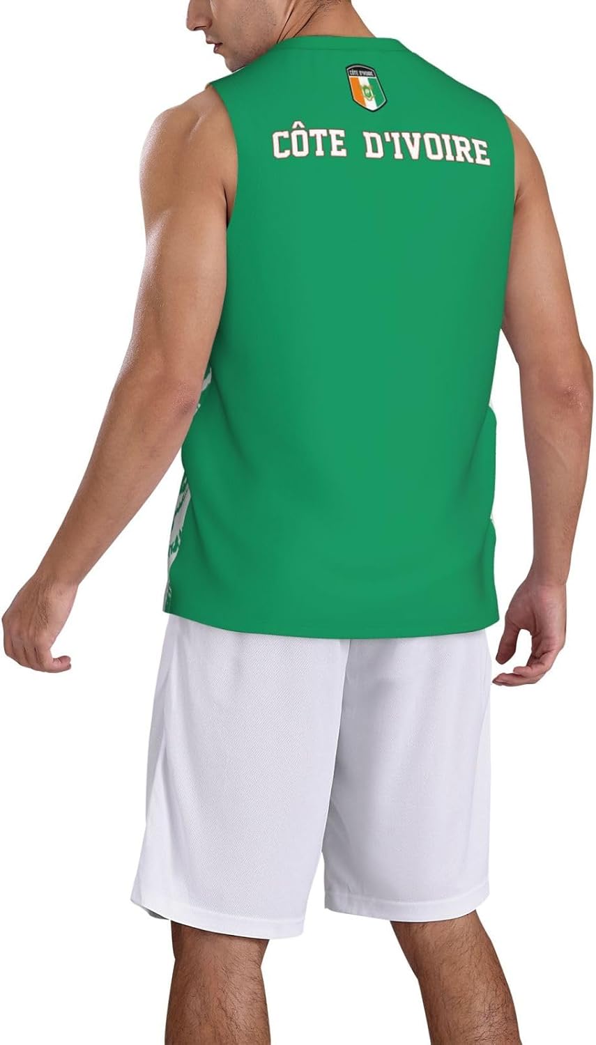 Maillot de basket-ball couleur drapeau de la Côte d'Ivoire Team Up Sports 3D Full Print Design Jerseys - Image 2