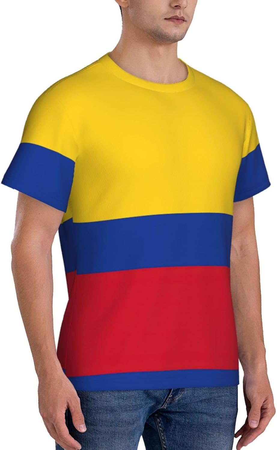 Lot de t-shirts imprimés drapeau de la Colombie, T-shirts en polyester frais et respirants, maillots de corps restés rentrés pour homme - Image 2