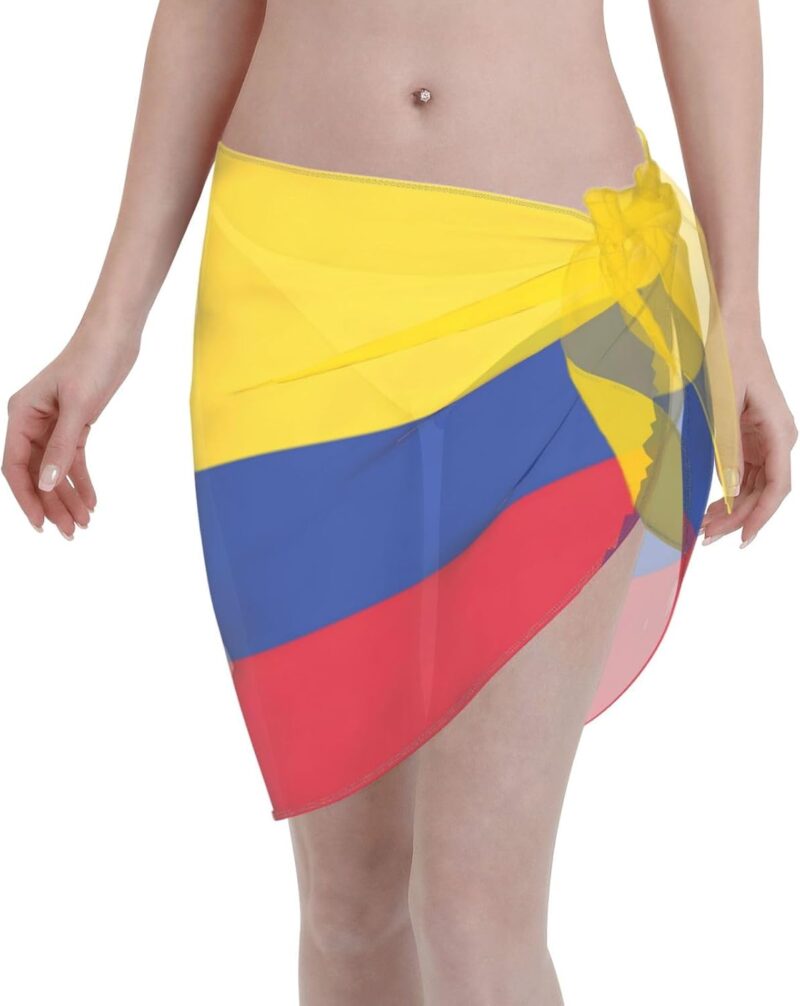 Paréo d'été imprimé drapeau de la Colombie pour femme