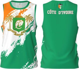 Maillot de basket-ball couleur drapeau de la Côte d'Ivoire Team Up Sports 3D Full Print Design Jerseys