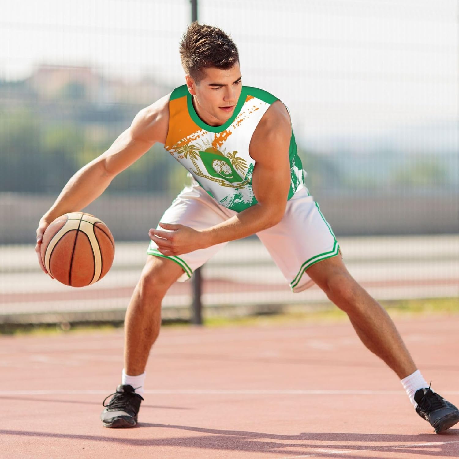 Maillot de basket-ball couleur drapeau de la Côte d'Ivoire Team Up Sports 3D Full Print Design Jerseys - Image 3