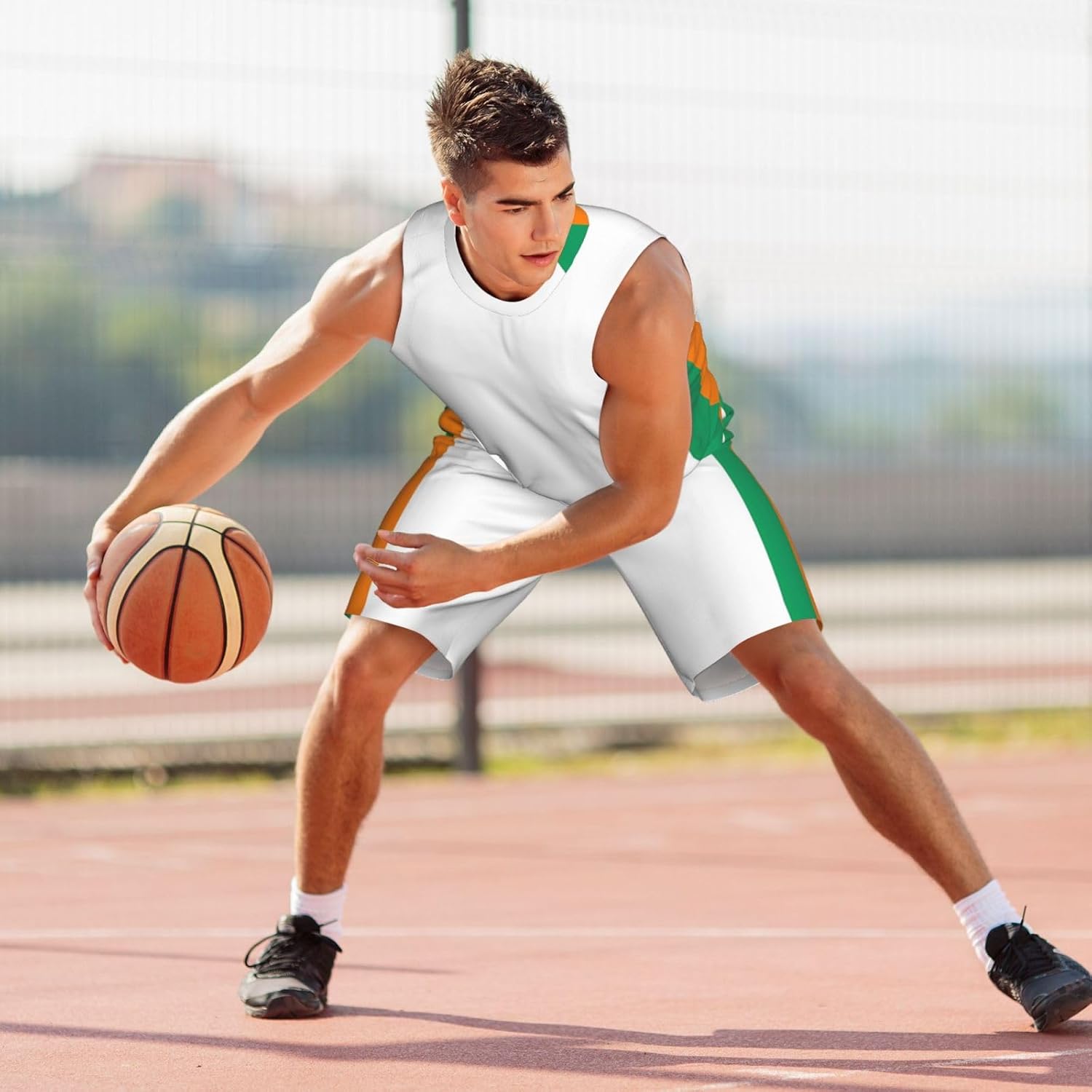 Uniforme de basket-ball pour homme - Imprimé drapeau de la Côte d'Ivoire - Maillot de basket-ball à séchage rapide - Pour sports et entraînements d'équipe - Image 3