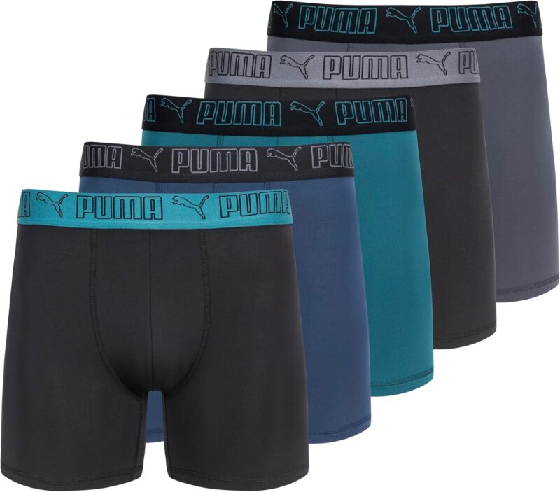 Puma 5 Pack Performance Boxer Briefs Boxeur ajusté Homme