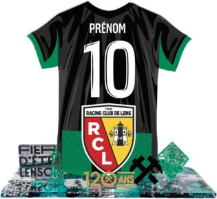 Kit Maillot Personnalisable RC Lens – Nom & Numéro au Choix | Produit sous Licence Officielle – Édition 120 Ans | Cadeau Supporter Sang & Or | Décoration Supporters – Fabriqué en France